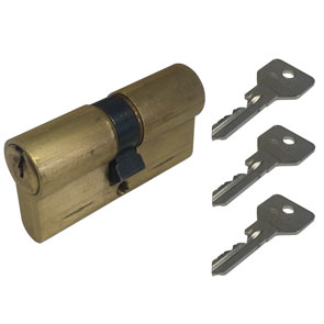 Cisa G40D Euro Double Cylinder 33/33 Brass