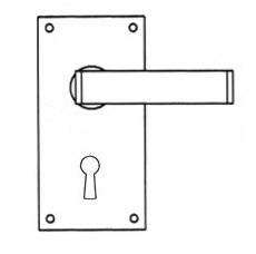 Union Sable Door Furniture On 76mm Plate Lock AS