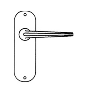 Union Teal Door Furniture On Oval Plate Lock AS