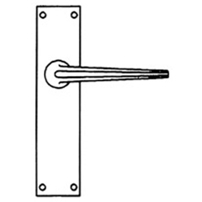 Union Teal Door Furniture On 45mm Plate Latch AS