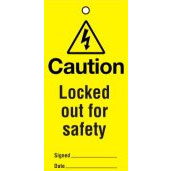 Lockout tags 110x50mm Caution Locked out for (10)
