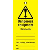 Lockout tags 200x100mm Dangerous equipment (10)