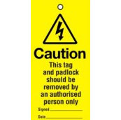 Tags 110x50mm Caution This tag and padlock sh (10)