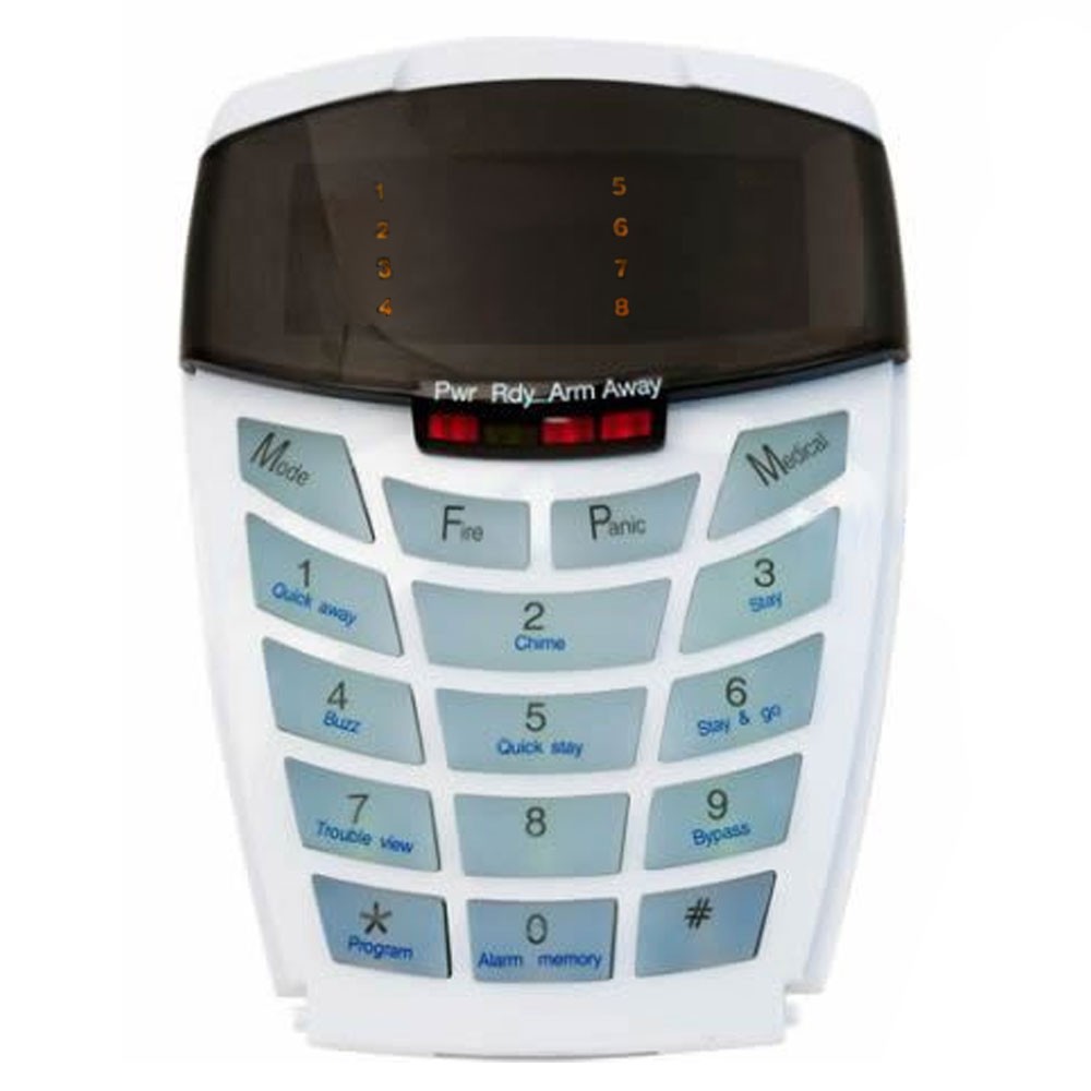 Ids 8 Zone Led Curve Series Keypad Saunderson Security