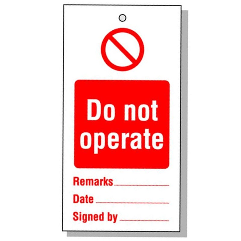 Lockout Tag Do Not Operate 80mm