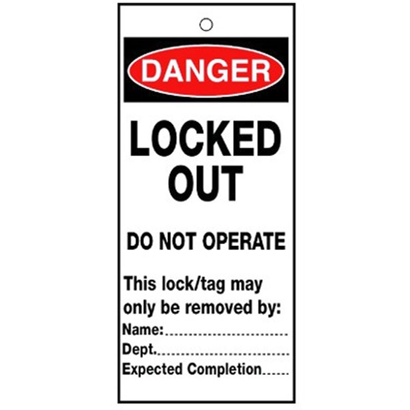 Poly Tag Danger Locked Out Do Not 75mm