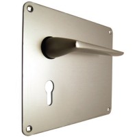 Union Teal Door Furniture On 178mm Plate Euro AS