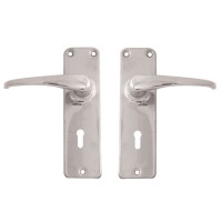 Fortis Handle F01 on Backplate SS Lock