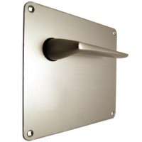 Union Teal Door Furniture On 178mm Plate Latch AS