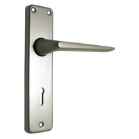 Union Teal Door Furniture On 45mm Plate Lock AS