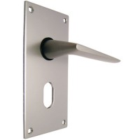 Union Teal Door Furniture On 76mm Plate Oval AS
